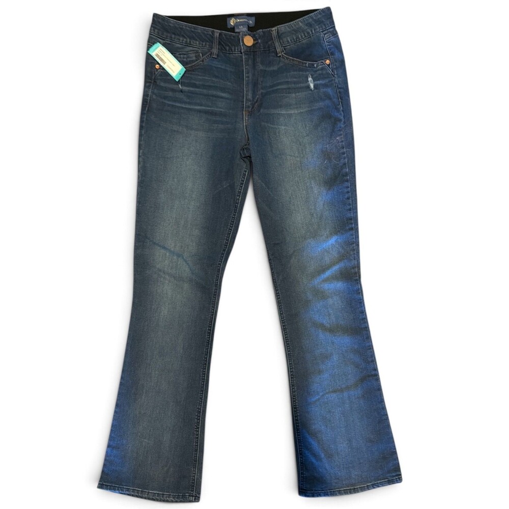 NWT Democracy Kathryn Ab Solution Bootcut Jeans Womens 12 Indigo Blue 33 Inseam